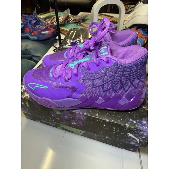 PUMA Melo MB.01 Youth Purple Glimmer Basketball Shoes Size 4 - Picture 4 of 9
